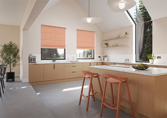 Rolling Hills Velvet, Apricot - Motorised Roman Blind - Image 6
